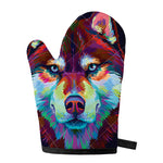 Colorful Siberian Husky Print Single Oven Mitt