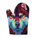 Colorful Siberian Husky Print Single Oven Mitt
