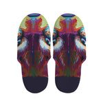 Colorful Siberian Husky Print Slippers
