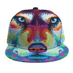 Colorful Siberian Husky Print Snapback Cap