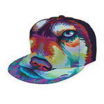 Colorful Siberian Husky Print Snapback Cap