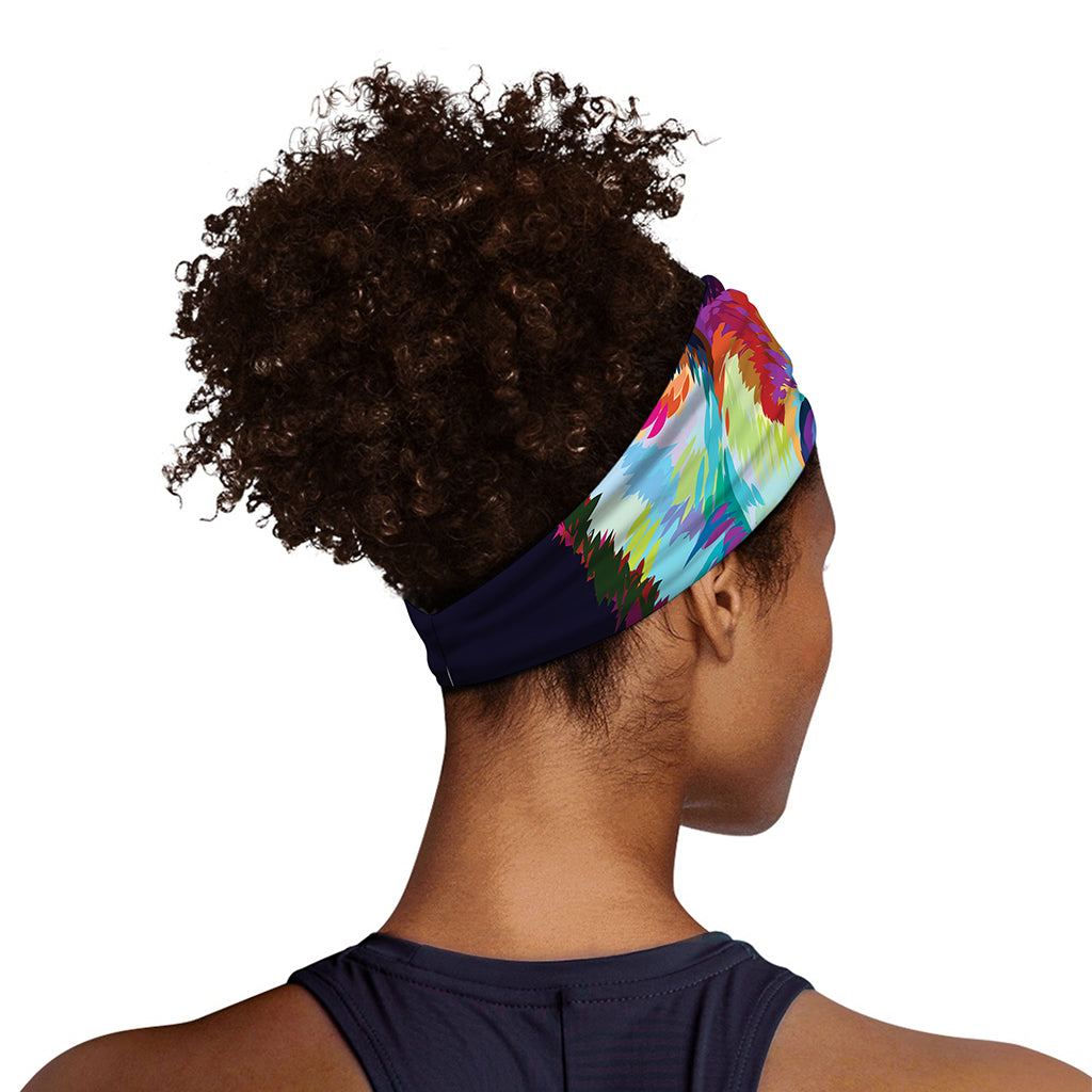 Colorful Siberian Husky Print Sports Headband