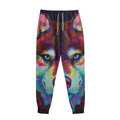 Colorful Siberian Husky Print Sweatpants