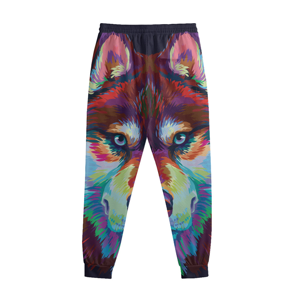 Colorful Siberian Husky Print Sweatpants
