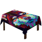 Colorful Siberian Husky Print Tablecloth