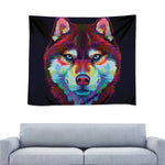 Colorful Siberian Husky Print Tapestry