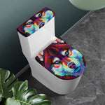 Colorful Siberian Husky Print Toilet Lid And Tank Cover Set