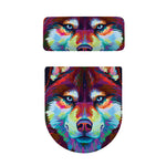 Colorful Siberian Husky Print Toilet Lid And Tank Cover Set