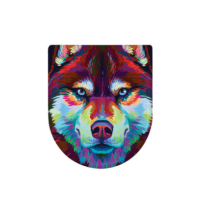 Colorful Siberian Husky Print Toilet Lid Cover