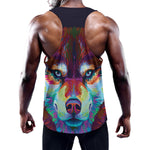 Colorful Siberian Husky Print Training Tank Top