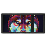 Colorful Siberian Husky Print Trifold Wallet