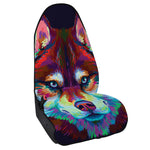 Colorful Siberian Husky Print Waterproof Car Seat Cover