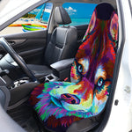 Colorful Siberian Husky Print Waterproof Car Seat Cover