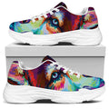 Colorful Siberian Husky Print White Chunky Shoes