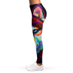 Colorful Siberian Husky Print Women's Leggings