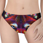 Colorful Siberian Husky Print Women's Thong