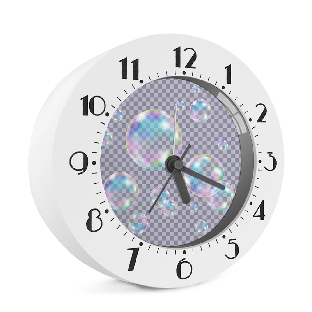 Colorful Soap Bubble Print Alarm Clock