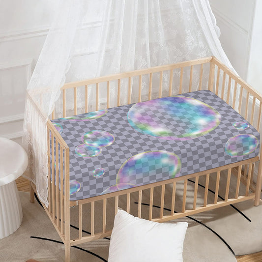Colorful Soap Bubble Print Baby Crib Sheet