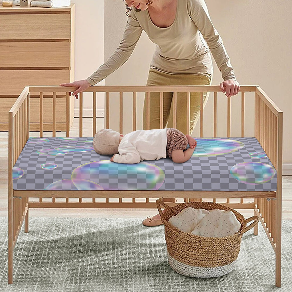 Colorful Soap Bubble Print Baby Crib Sheet