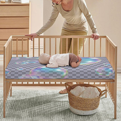 Colorful Soap Bubble Print Baby Crib Sheet