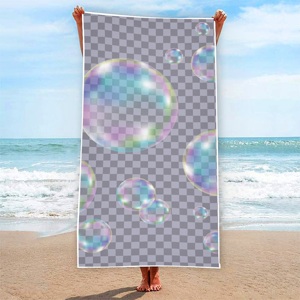 Colorful Soap Bubble Print Beach Towel