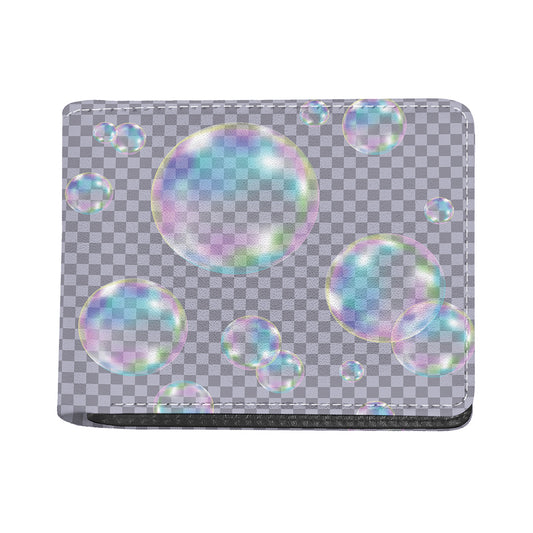 Colorful Soap Bubble Print Bifold Wallet