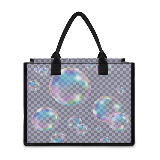 Colorful Soap Bubble Print Canvas Tote Bag