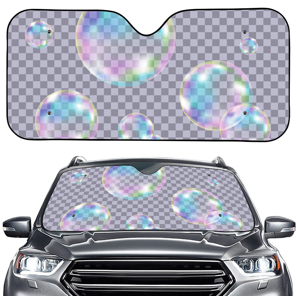 Colorful Soap Bubble Print Car Windshield Sun Shade