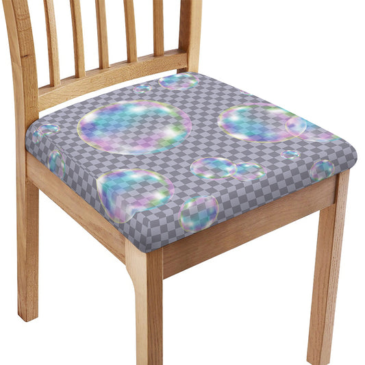 Colorful Soap Bubble Print Chair Cushion Cover