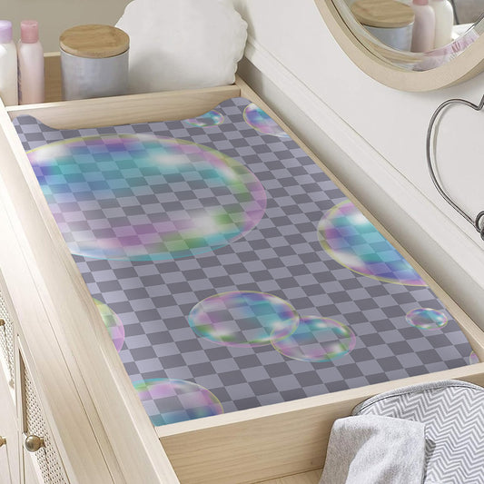 Colorful Soap Bubble Print Changing Pad Cover