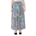 Colorful Soap Bubble Print Chiffon Maxi Skirt