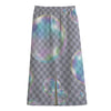 Colorful Soap Bubble Print Cotton Front Slit Maxi Skirt