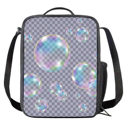 Colorful Soap Bubble Print Crossbody Lunch Bag