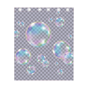 Colorful Soap Bubble Print Curtain