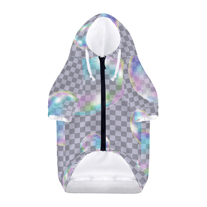 Colorful Soap Bubble Print Dog Zip Up Hoodie