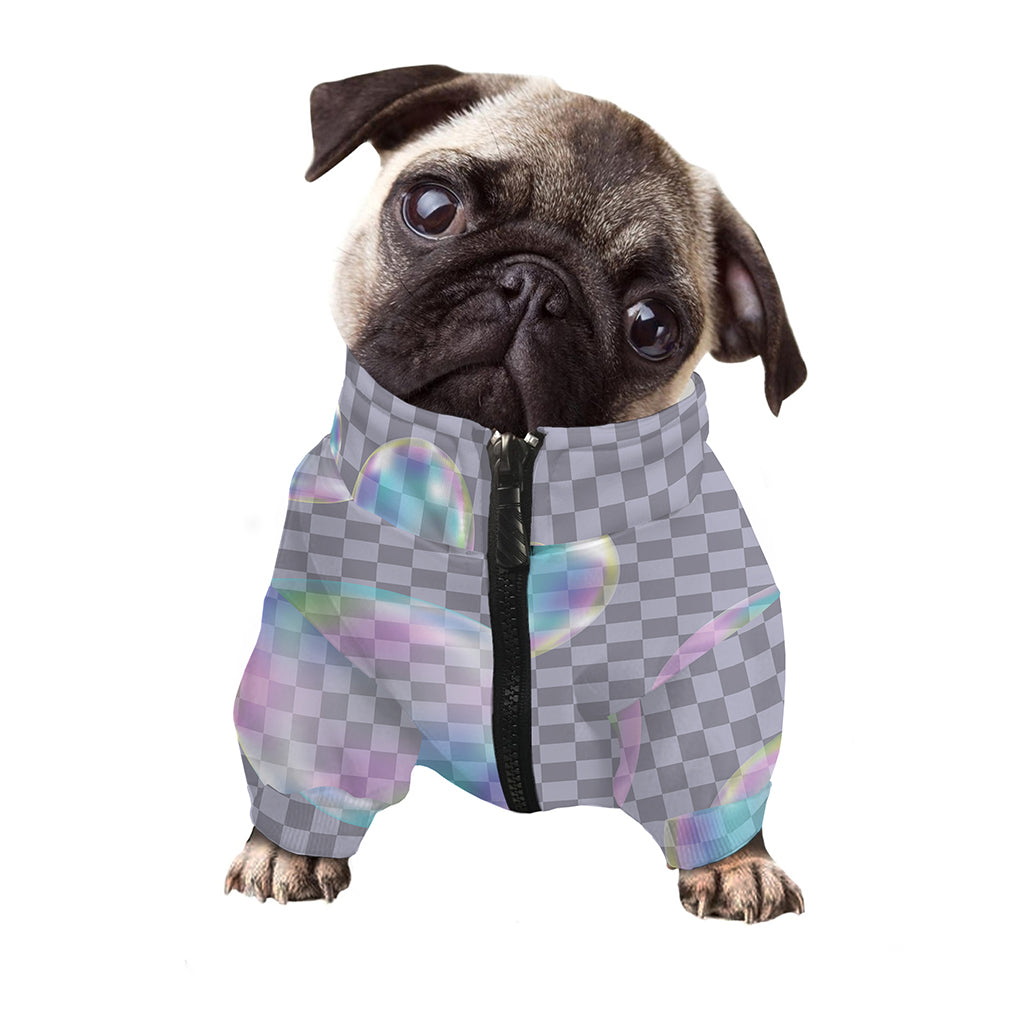 Colorful Soap Bubble Print Dog Zip Up Jacket