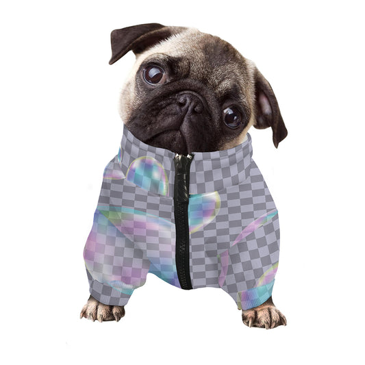 Colorful Soap Bubble Print Dog Zip Up Jacket
