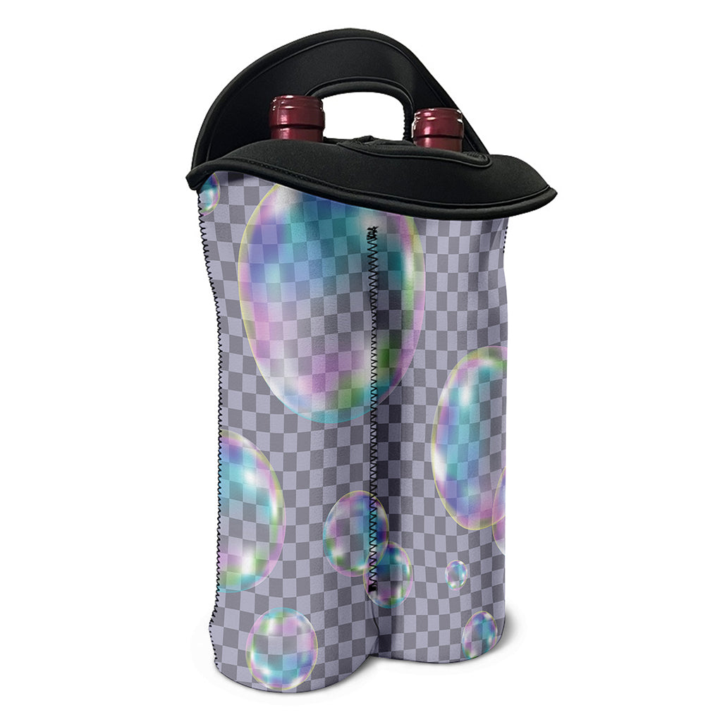 Colorful Soap Bubble Print Double Neoprene Wine Tote