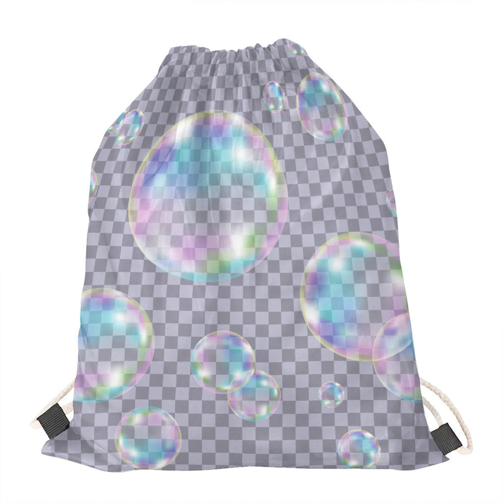 Colorful Soap Bubble Print Drawstring Bag