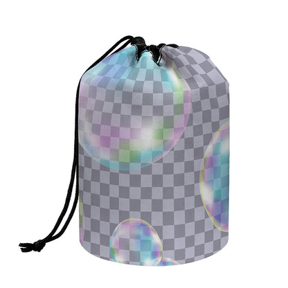 Colorful Soap Bubble Print Drawstring Makeup Bag