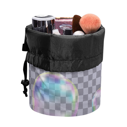 Colorful Soap Bubble Print Drawstring Makeup Bag