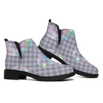 Colorful Soap Bubble Print Flat Ankle Boots