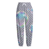 Colorful Soap Bubble Print Fleece Lined Knit Pants