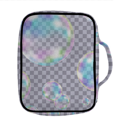 Colorful Soap Bubble Print Front Pocket Bible Bag