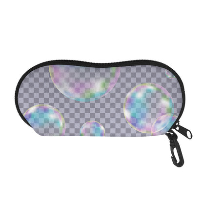 Colorful Soap Bubble Print Glasses Case