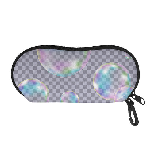 Colorful Soap Bubble Print Glasses Case