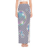 Colorful Soap Bubble Print High Slit Maxi Skirt