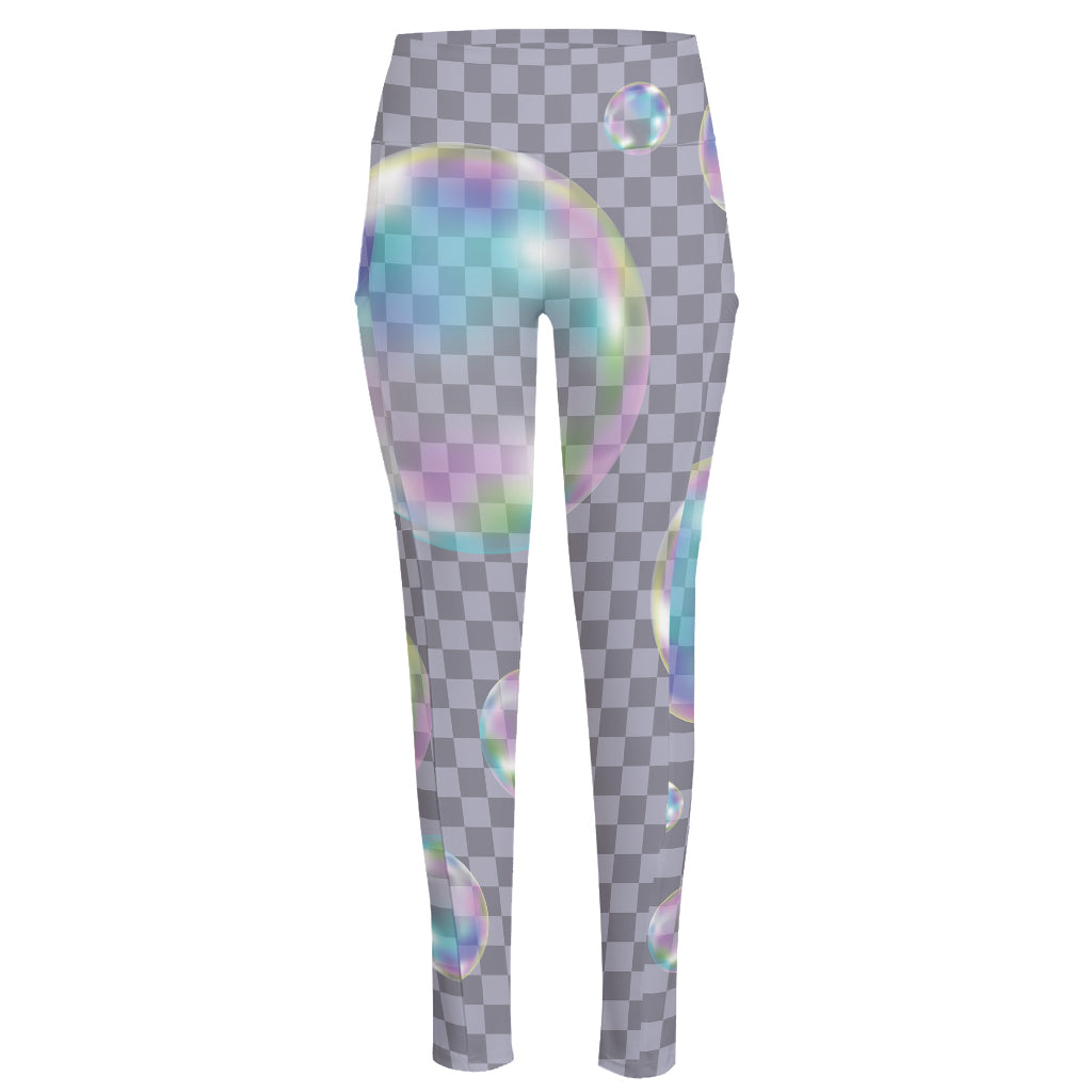 Colorful Soap Bubble Print High-Waisted Pocket Leggings