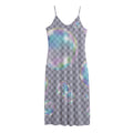 Colorful Soap Bubble Print Jersey Midi Cami Dress