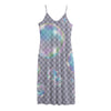 Colorful Soap Bubble Print Jersey Midi Cami Dress